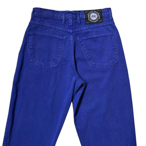 90s vintage highwaisted mom jeans purple high rise tapered western colour wash. - Picture 4 of 5